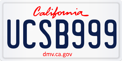 CA license plate UCSB999