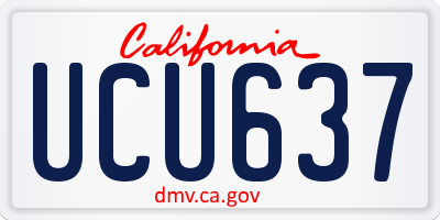 CA license plate UCU637