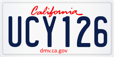 CA license plate UCY126