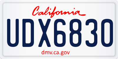 CA license plate UDX6830