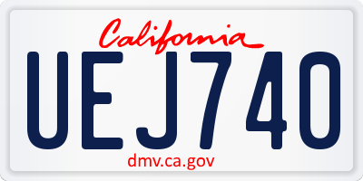 CA license plate UEJ740