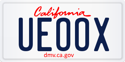 CA license plate UEOOX