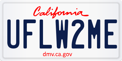 CA license plate UFLW2ME