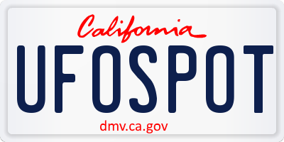 CA license plate UFOSPOT
