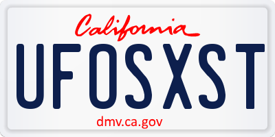 CA license plate UFOSXST
