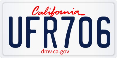 CA license plate UFR706