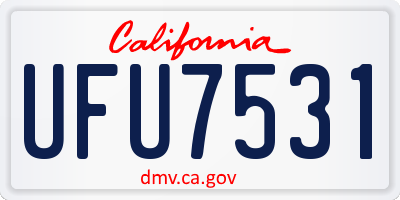 CA license plate UFU7531