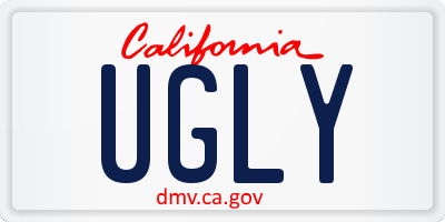 CA license plate UGLY