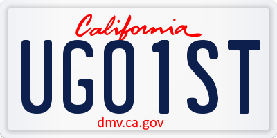 CA license plate UGO1ST