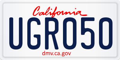 CA license plate UGR050