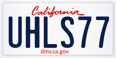 CA license plate UHLS77