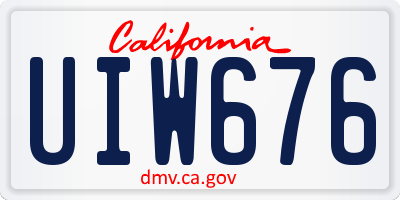 CA license plate UIW676