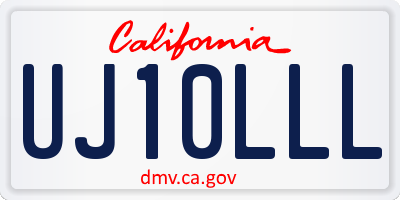 CA license plate UJ10LLL