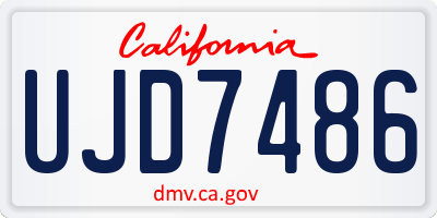 CA license plate UJD7486