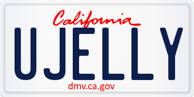 CA license plate UJELLY