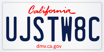 CA license plate UJSTW8C