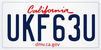 CA license plate UKF63U