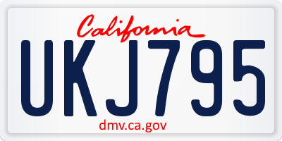 CA license plate UKJ795