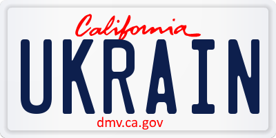 CA license plate UKRAIN