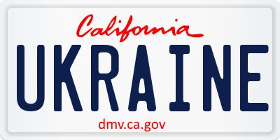 CA license plate UKRAINE