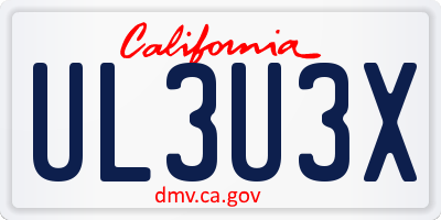 CA license plate UL3U3X