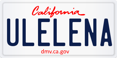 CA license plate ULELENA