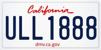 CA license plate ULL1888