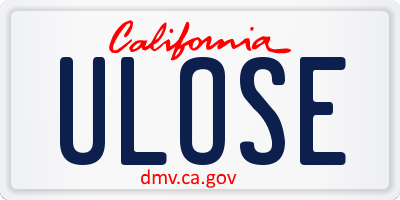 CA license plate ULOSE