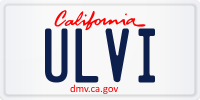 CA license plate ULVI