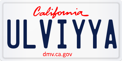 CA license plate ULVIYYA