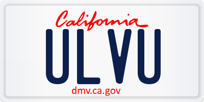CA license plate ULVU