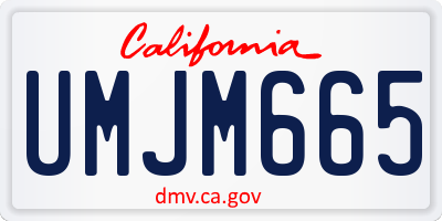 CA license plate UMJM665