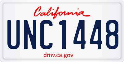 CA license plate UNC1448