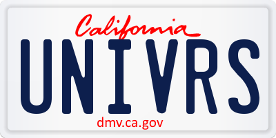 CA license plate UNIVRS