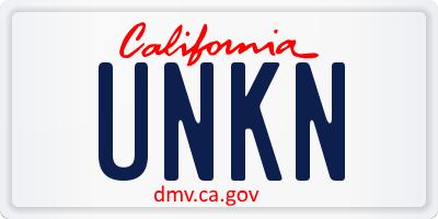 CA license plate UNKN