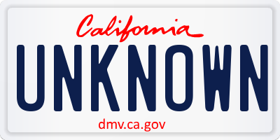 CA license plate UNKNOWN