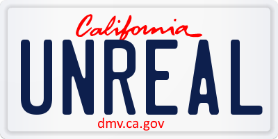 CA license plate UNREAL