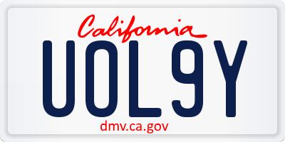 CA license plate UOL9Y