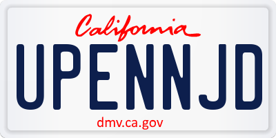 CA license plate UPENNJD