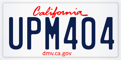 CA license plate UPM404