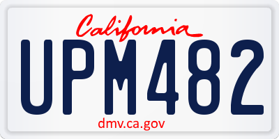 CA license plate UPM482