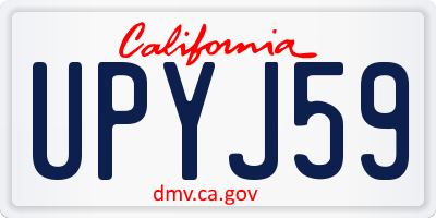 CA license plate UPYJ59