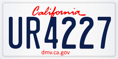 CA license plate UR4227