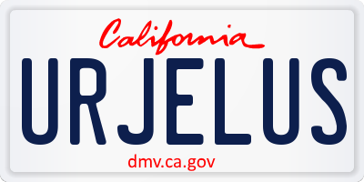 CA license plate URJELUS