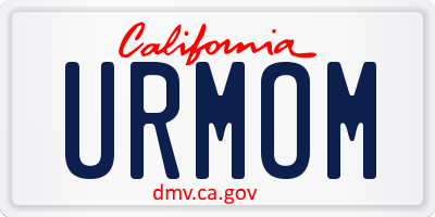 CA license plate URMOM