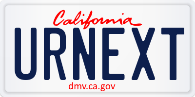 CA license plate URNEXT