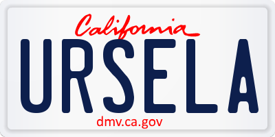 CA license plate URSELA