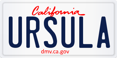 CA license plate URSULA