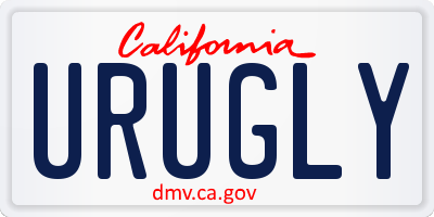 CA license plate URUGLY