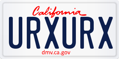 CA license plate URXURX